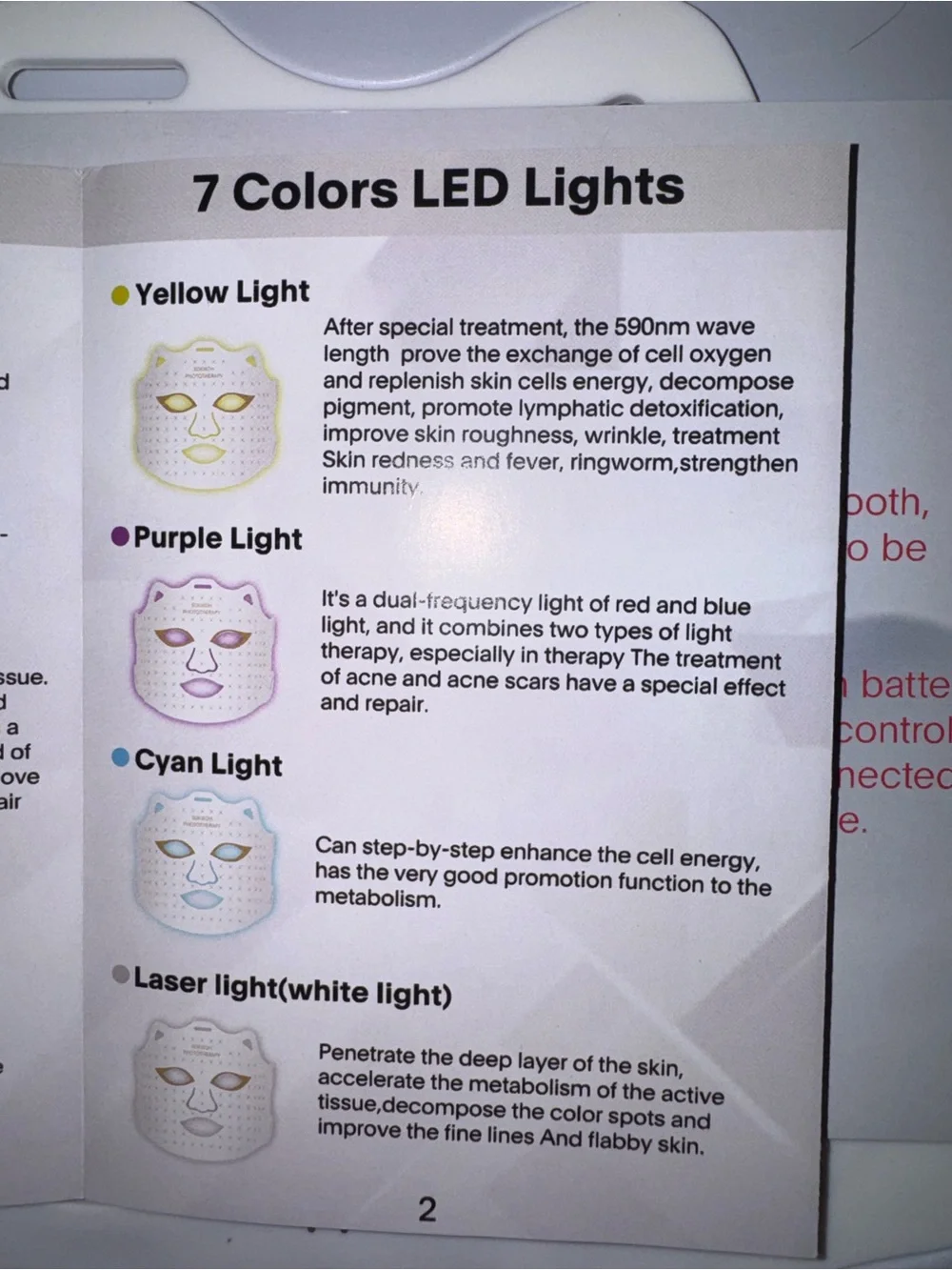 7-1 COLOR LIGHTS LED BEAUTY MASK